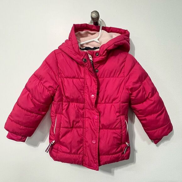 Amazon Essentials Girls Heavyweight Hooded Puffer Jacket Size 2T Pink Toddler - Picture 1 of 8